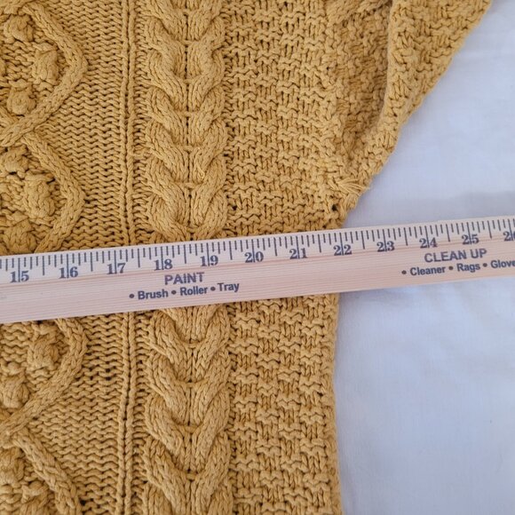 Mustard Yellow Cable Knit Sweater Pullover Vintage Limited Express   Size S - Picture 14 of 15
